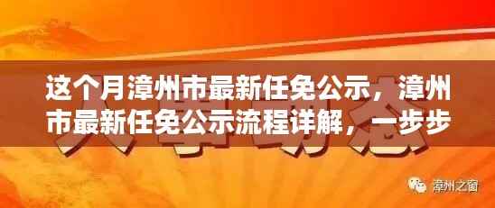 漳州市最新任免公示详解，流程、步骤及任务全解析