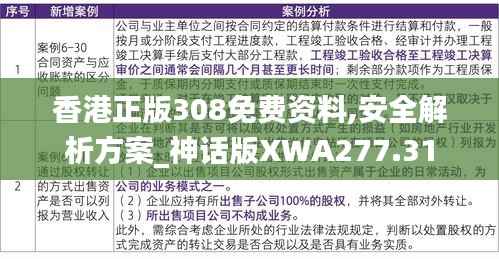 香港正版308免费资料,安全解析方案_神话版XWA277.31