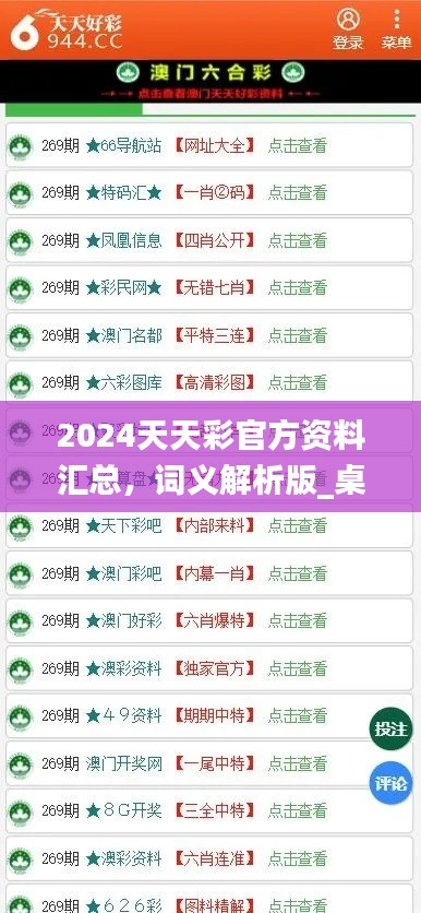 2024天天彩官方资料汇总,词义解析版_桌面版COA89.32