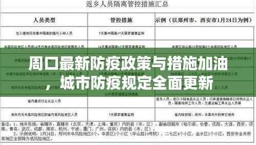 周口最新防疫政策与措施加油,城市防疫规定全面更新