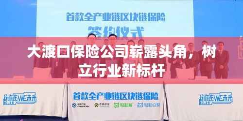 大渡口保险公司崭露头角，树立行业新标杆