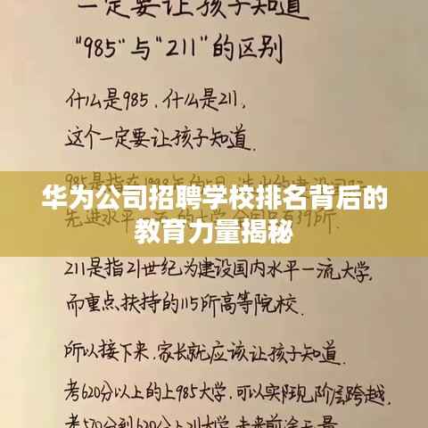 华为公司招聘学校排名背后的教育力量揭秘